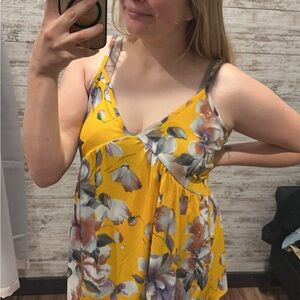 Celeste Mustard and Lavender Floral Tank Top